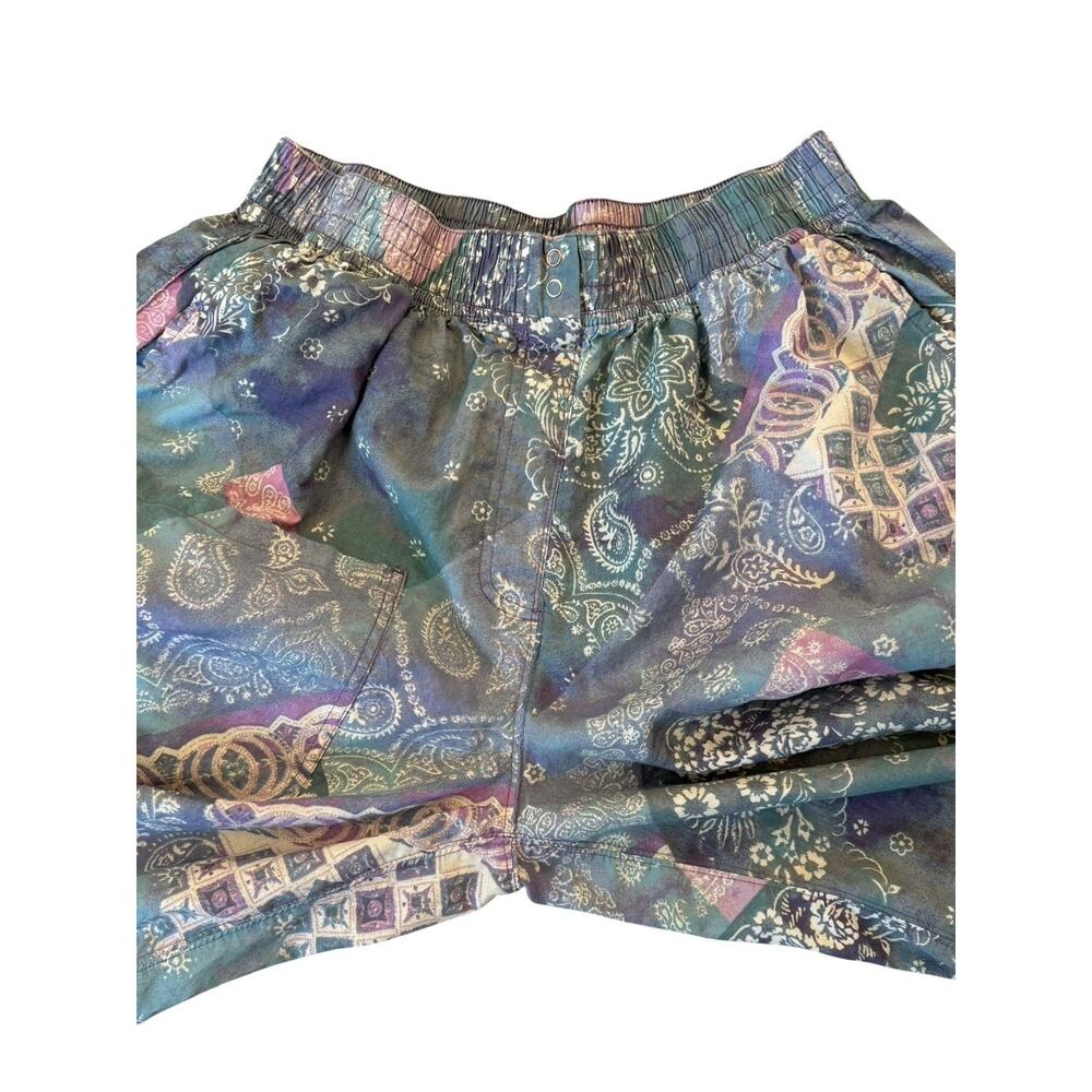 Free People Intimately Bedside Babe Bermuda Shorts Printed Cotton Paisley XS - Picture 5 of 15
